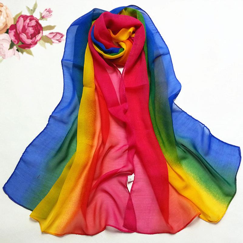 

Ladies Chiffon Gradient Scarf Echarpe 2020 Woman Long Wrap Women Shawl Chiffon Scarf Wild Scarves Pañuelos Mujer Femme #T1P