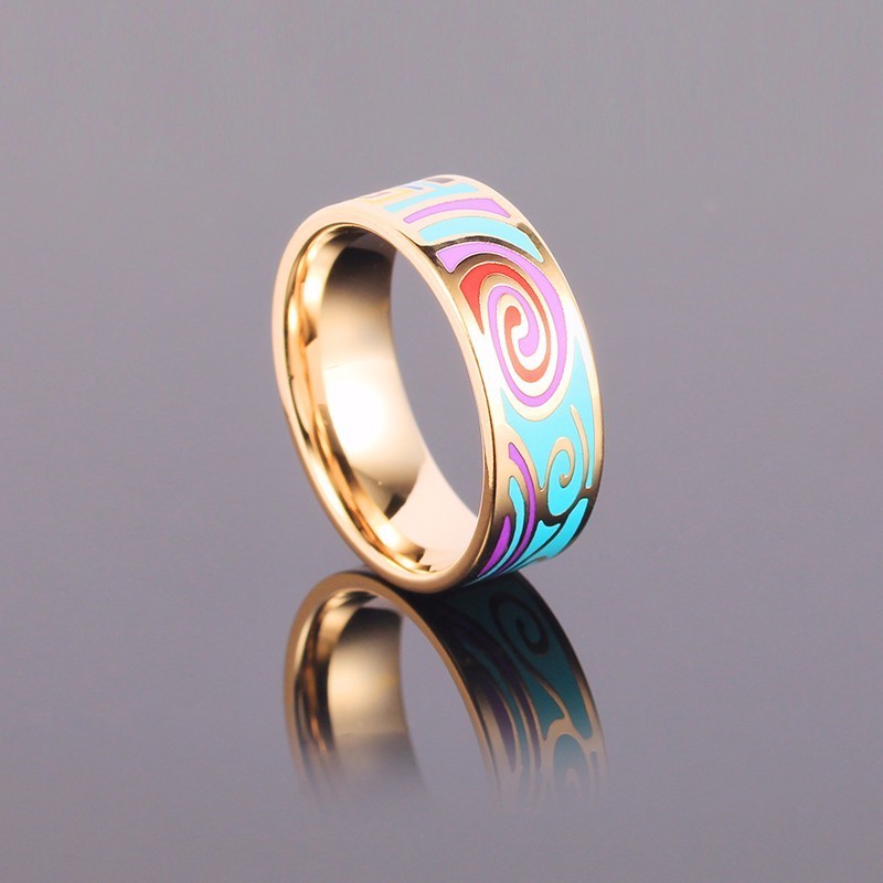

2020 Fashion Fate Love Ring Favourite Style Ceramic Enamel Jewelry Hot Sale Vintage For Women Wedding Gifts Stainless Steel