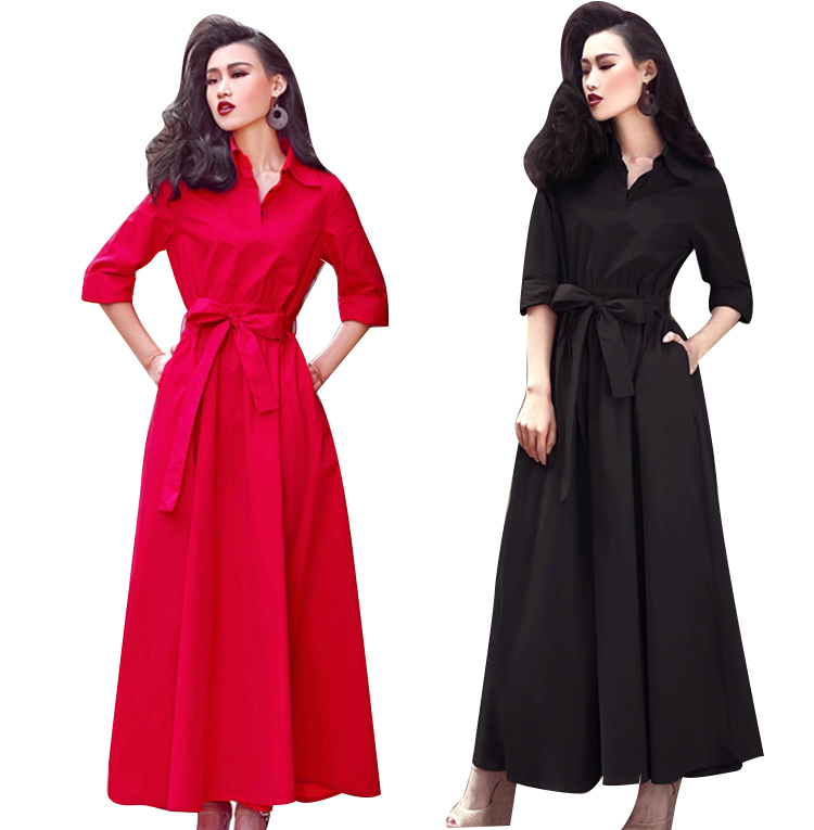 

New Slim Spring Women Long Trench Coat Windbreak Outwear Lady Cotton Bow Belt Vintage A-Line Dress Style Elegant Femme Summer, Black