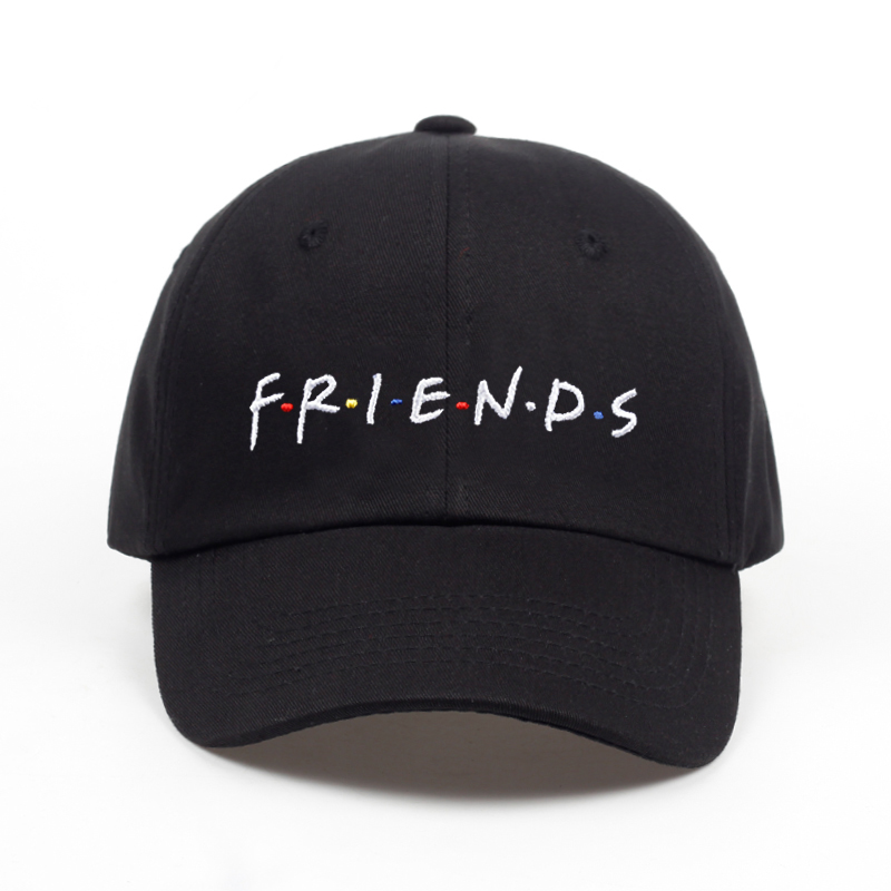 

2020 new arrival FRIENDS letter embroidery baseball cap women snapback hat adjustable men fashion Dad hats wholesale, Black