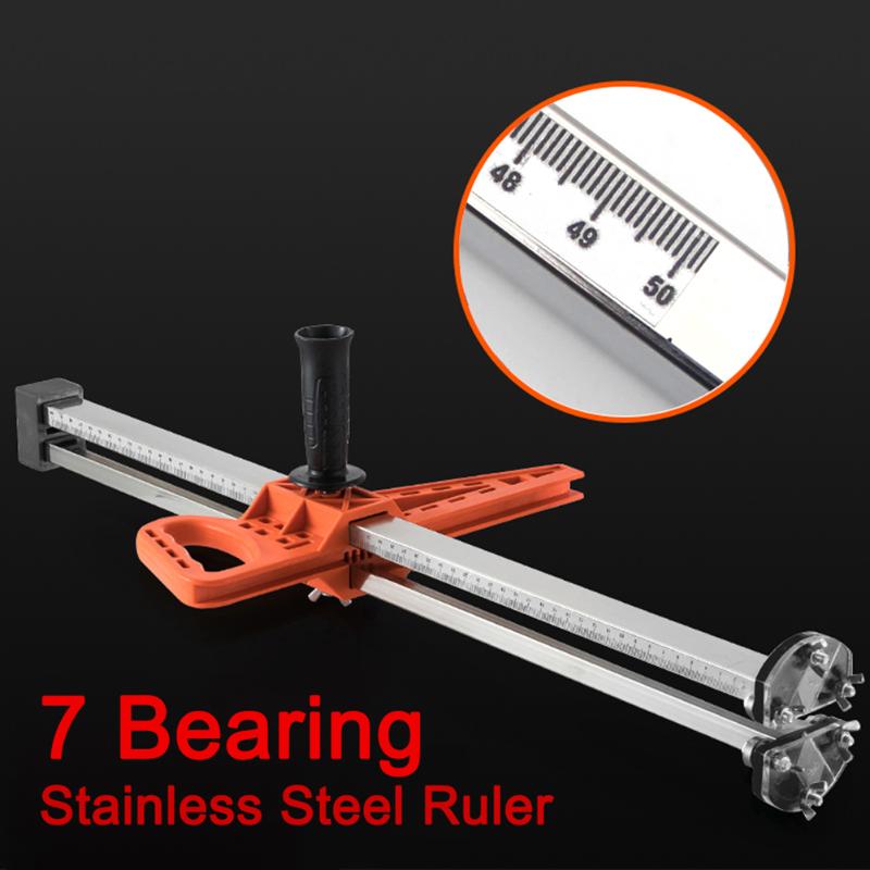 

Durable Fixing Manual Gypsum Board Cutter Adjustable Hand Push Drywall Cutting Tool Double Handle with Stainless Steel Ruler