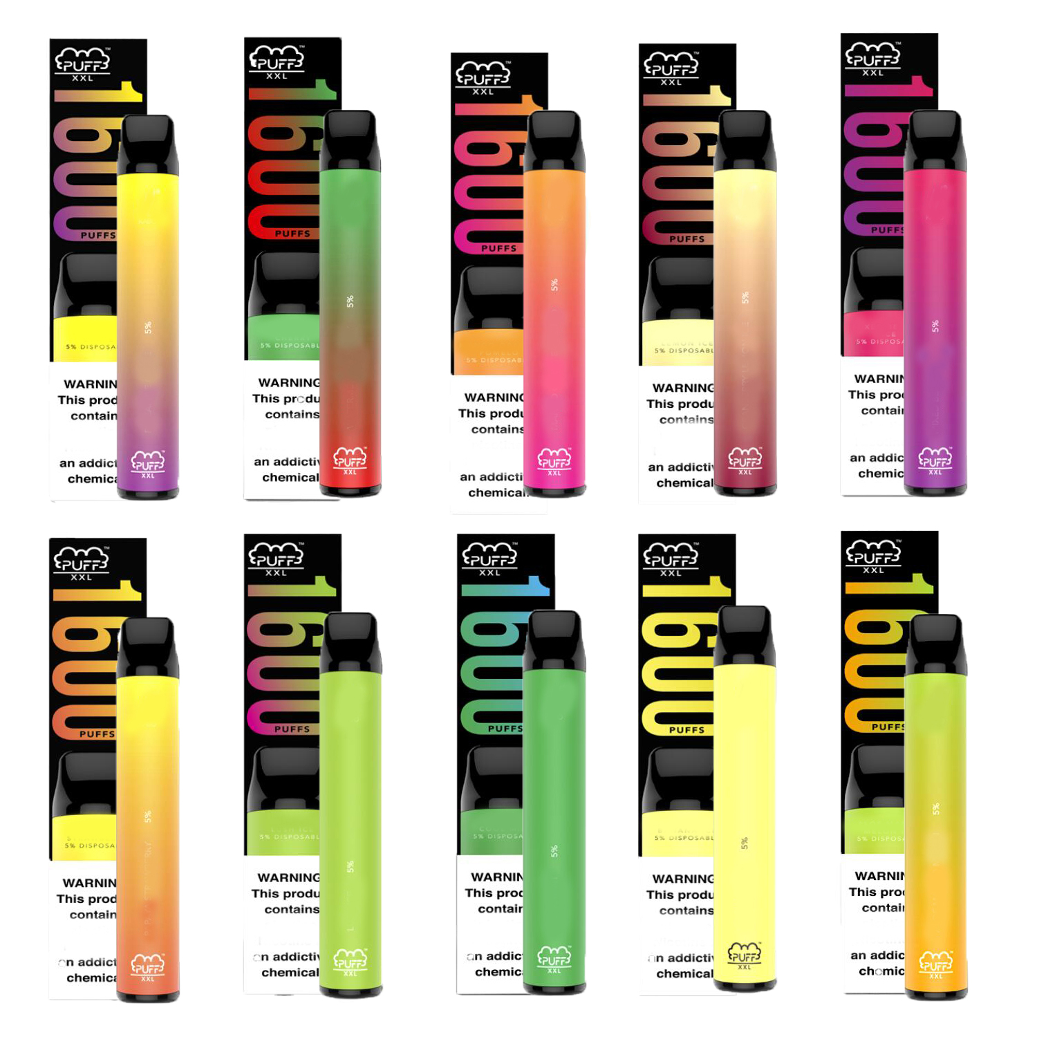 

Puff XXL 1600+ Puffs 10 colors Vaporizers Device Puff Bar longest-lasting Disposable Vape Pen Cartridges Pre-Filled e Cigs Puff Plus