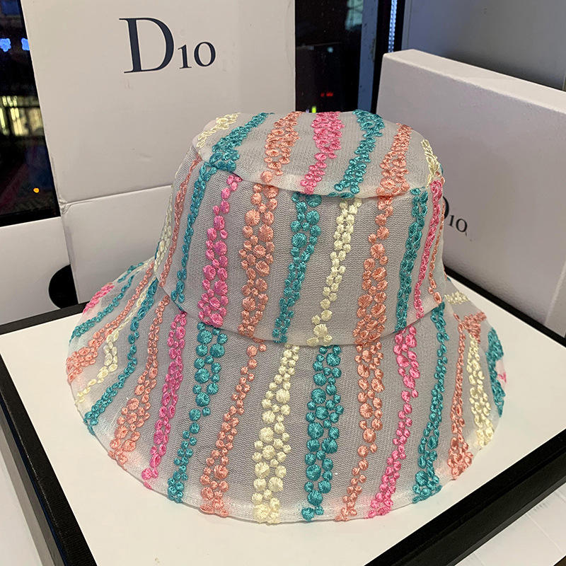 

Beanie/Skull Caps Fisherman Hat Women's Mesh Thin Mixed Color Fashion Hipster Sunbonnet Seaside Sun Protection