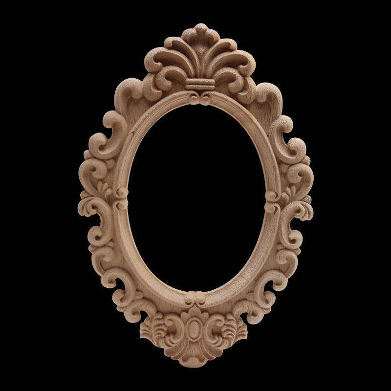 

Ornamental Decoration Modern Wood Craft Wood Decal Onlay Oval Floral Long Rubber Cabinet Walls Furniture Cabinet Hot Sale