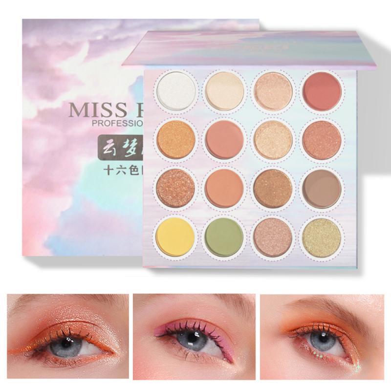 

New 16 Colors Eye Shadow Long-lasting Waterproof Beauty Makeup Palette Matte Pearly Fairy Natural Stereo Eye Shadow TSLM1, 02