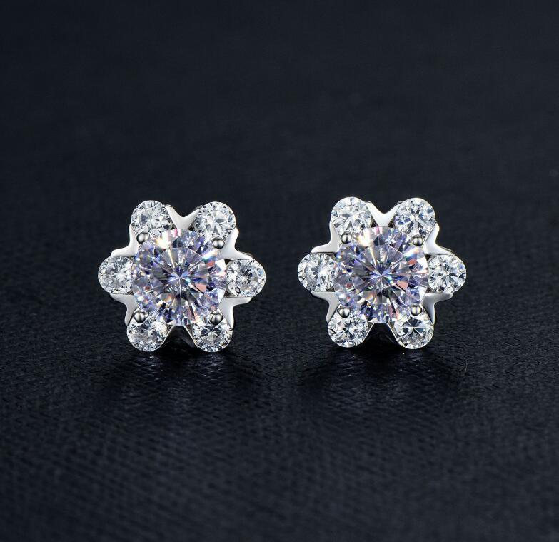 

Sterling Silver S925 2CT Moissanite Diamond Earring Women Wedding Engagement Earrings Excellent Cut Brilliant Hip Hop Gift