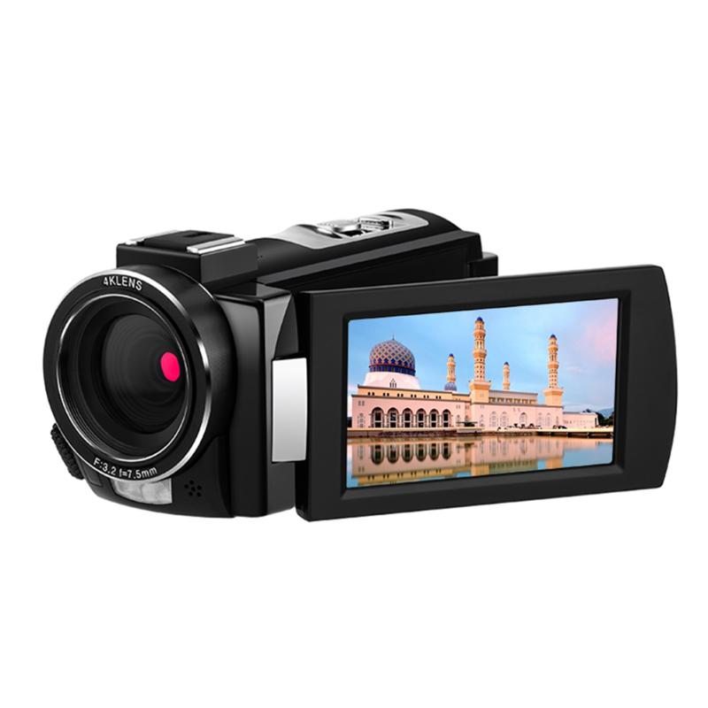 

16x Manual Zoom Professional 4K Camcorder Portable With Wide Angle Lens Touch Screen Video Camera IR Night Vision Anti Shake HD, As pic
