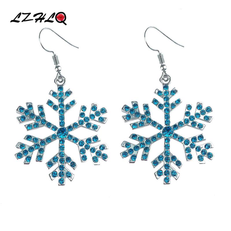 

Liuxsp Luxury Blue Crystal Drop Earrings For Women Plated Metal Snowflake Wedding Rhinestone Earrings 2020 Fashion Brand Jewelry