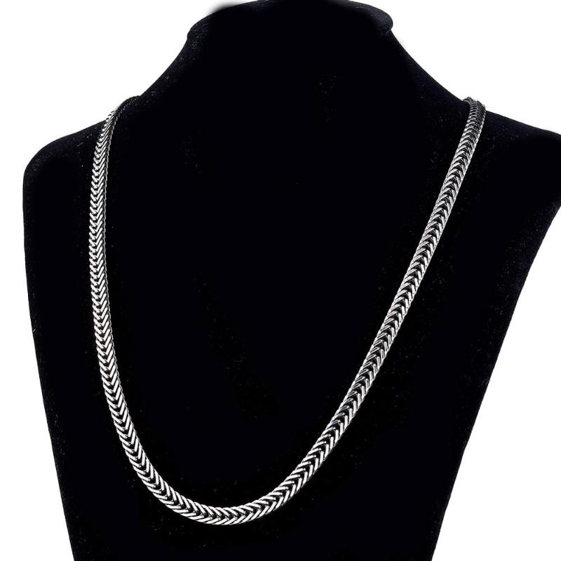 

50cm/60cm Trendy 316L Stainless Steel Silver Color Figaro Franco Box Chain Gift Mens Womens Necklace Jewelry 6mm Wide Hotsale