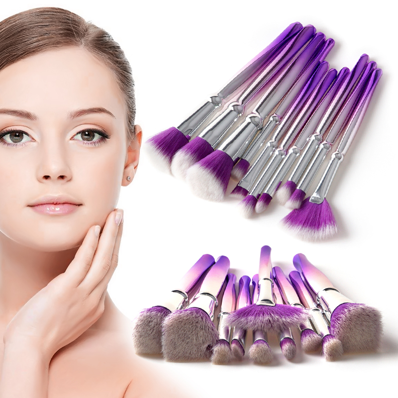 

10Pcs/Set Makeup Brushes Set Powder Foundation Eyebrow Eye Shadow Lip Concealer Fan Makeup Foundation Brush Kit Pincel Maquiagem