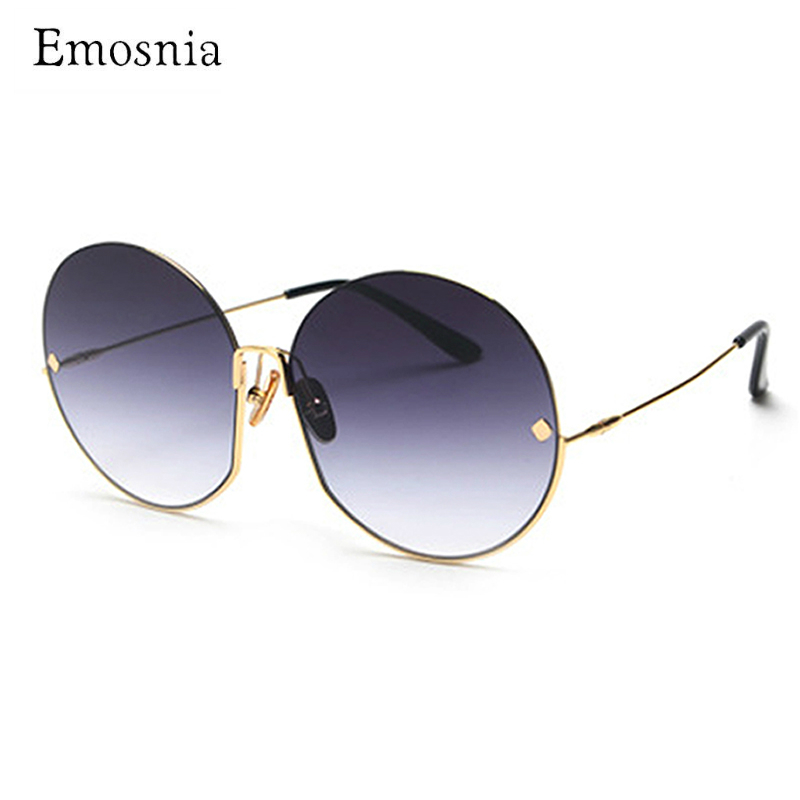 

Vintage Round Gradient Sunglasses Women Designer Oversized Metal Frame Half Frame Ladies Sun Glasses Men Cool Retro
