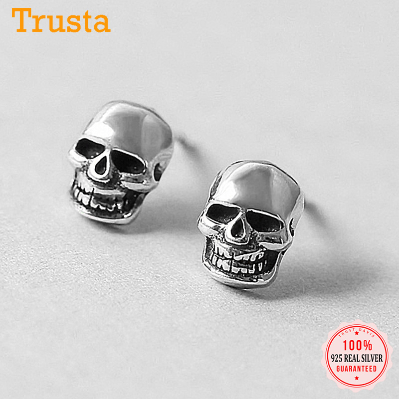 

Trustdavis Real 925 Sterling Silver Fashion Personality Skeleton Stud Earrings For Women Wedding Birthday Gift DA1709