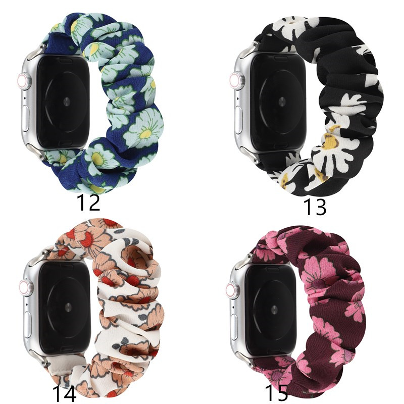 

For Apple Watch band Cloth Bracelet with Pattern Flower Strap For iwatch 4/3/2/1 38mm 40mm 42mm 44mm