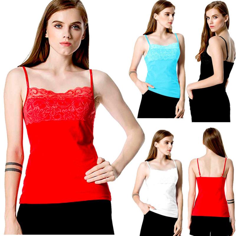 

Women Summer Lace Vest Tops Sleeveles Casual T-Shirt, Black