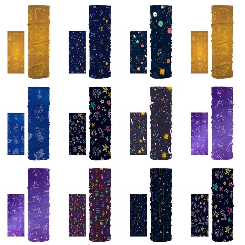 

New Constellation Pattern Scarf Polyester Men Biker's Tube Bandana Seamless Bandana Ultraviolet-proof Dustproof Scarf