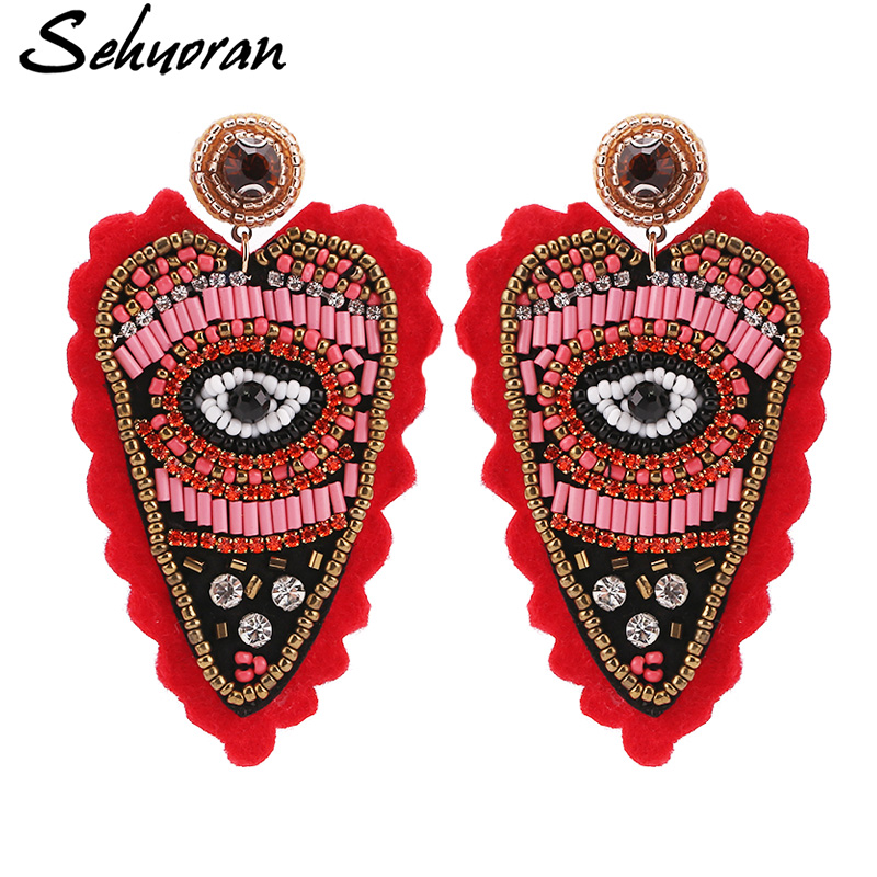 

Dangle & Chandelier Sehuoran Drop Earrings Jewelry Crystal Handmade Geometric Pendant Statement Oorbellen