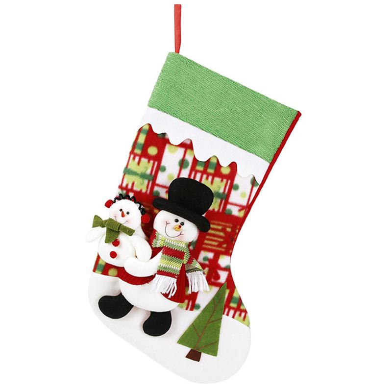 

1PC Xmas Festival Sock Xmas Candy Pouch Sock Christmas Tree Hanging Decor Christmas Decor for Store Mall Home