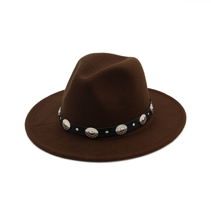 

Trend Men Women Wide Brim Faux Wool Felt Wool Fedora Hats with Brown Cowboy Trilby Cap Unisex Carnival Panama Jazz Cap HF25, Pink