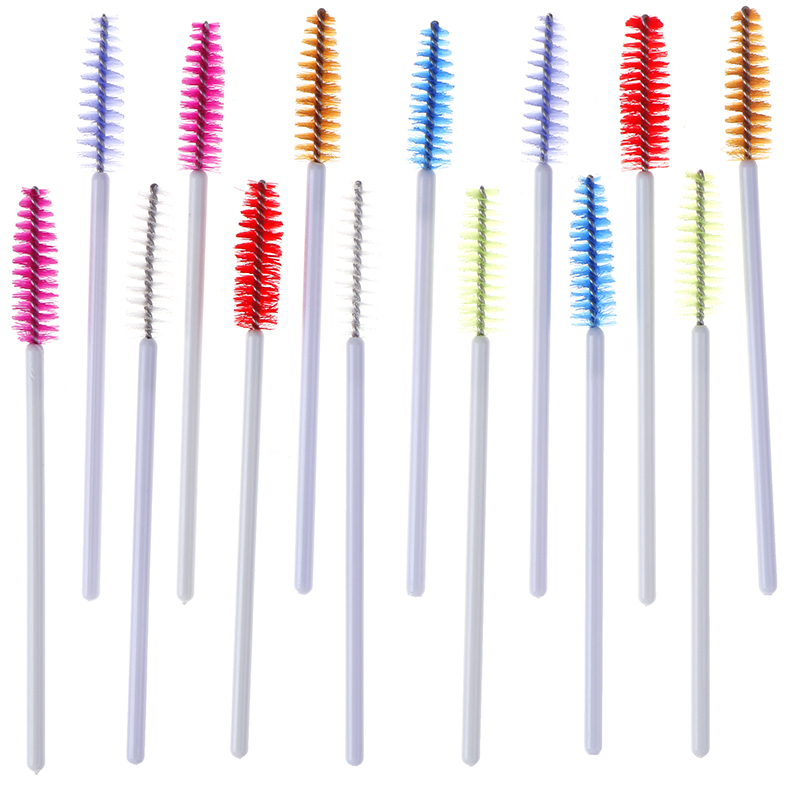 

50Pcs/bag Silicone Head Disposable Mascara Wands Eyelash Brushes Lash Extention Women Cosmetic Brushes Set Makeup Tools