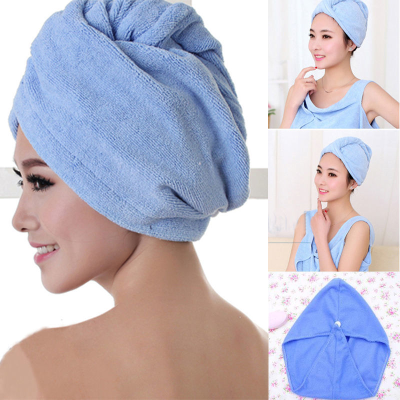 

Microfiber Bath Towel Hair Dry Quick Drying Lady Bath towel soft shower cap hat for lady man Turban Head Wrap Bathing Tools