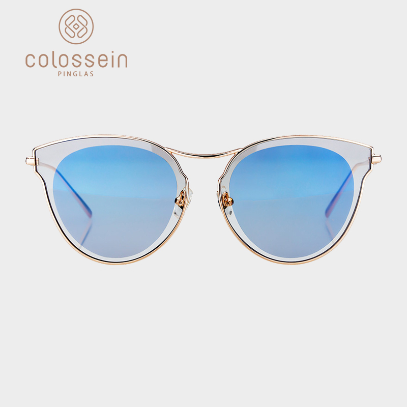 

COLOSSEIN Cat Eye Sunglasses Women Eyewear Colored Coating Lens Sunglass Metal Frame Glasses UV400 Women's Trend Sunglasses