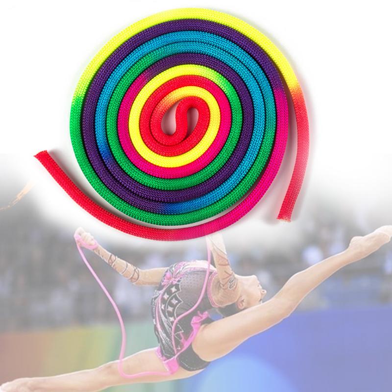 

Artistic Gymnastics For Sports Training Wear-resistant Indoor Outdoor Rainbow Colour Jump Rope Polyester Exercise Fitness Yoga