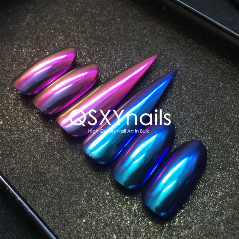 

20g/50g HIGH GRADE Chameleon Pigment Violet Blue Chrome Smooth Rubbing Mirror Powder Nail Glitter for Nail Art Gel Polish
