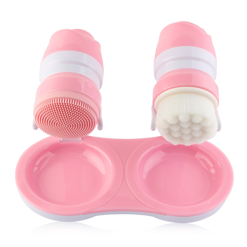 

Twins Design Facial Cleansing Brush 2 Pcs/Set Skin Care Spa Massage Blackhead Removal Tool Cleaning Massager Exfoliator Tool
