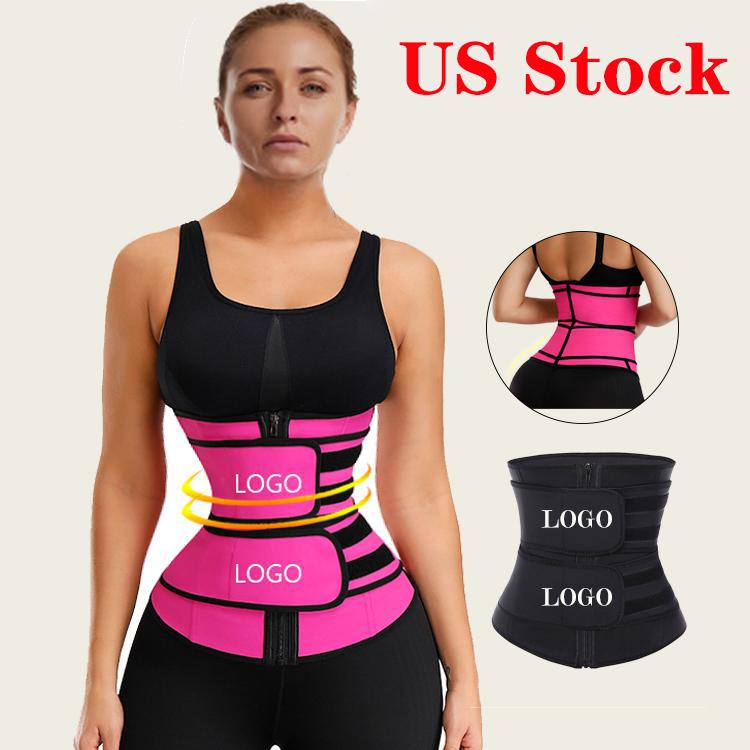 

US Stock!Slimming Waist Trainer Lumbar Back Waist Support Brace Belt Gym Sport Ventre Belt Corset Fitness Trainer Body Shaper, Rose red