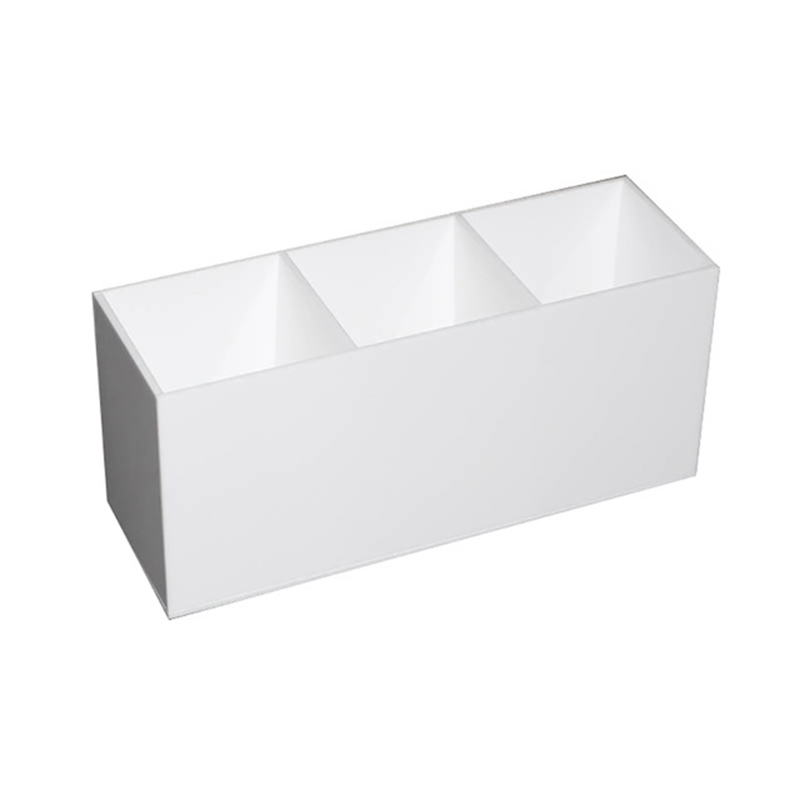 

3 Slot Cosmetics Brush Storage Case Acrylic Solid Color Makeup Tools Holder Organizer Box Durable Makeup Tool