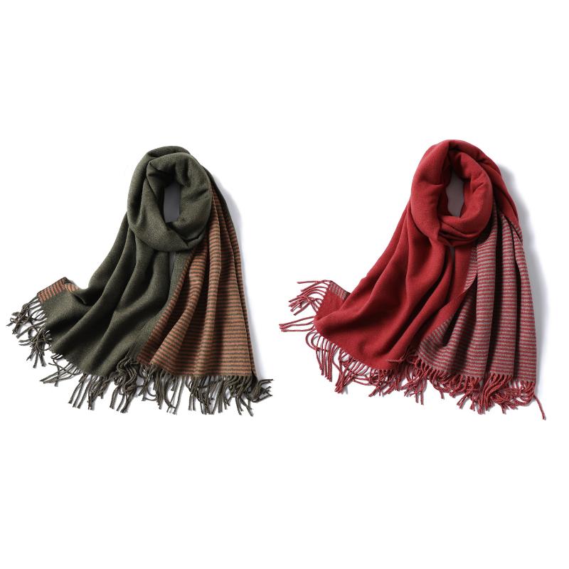 

Scarf for Women Fashion Striped Shawls and Wrap Lady Bandana Thick Neck Female Foulard Scarves