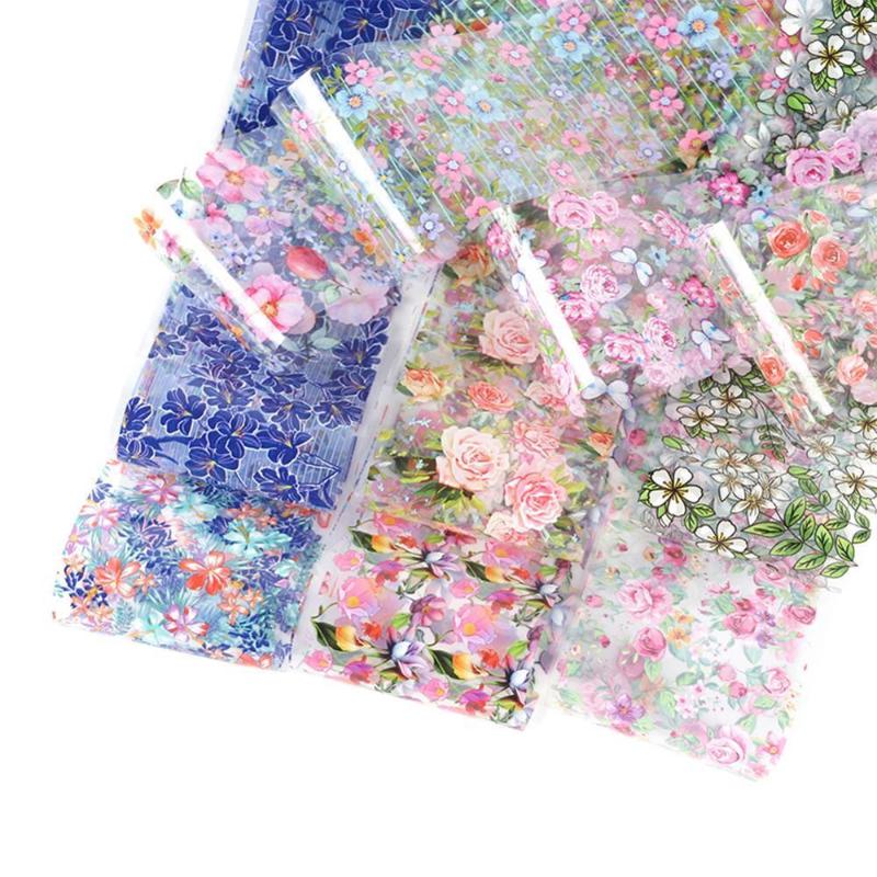 

20pcs Nail Art Foils Stickers Mix Rose Flower Transfer Nail Foil Decal Sliders Nails Sticker Art Decoration Manicure Design, U0977