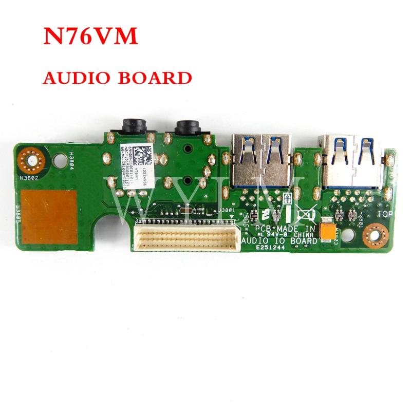 

N76VM AUDIO BOARD For ASUS N76V N76VM N76VZ N76VB N76VJ Laptop Motherboard Audio USB 3.0 IO Board Interface