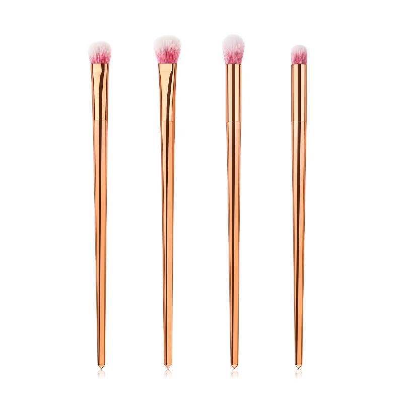 

4Pcs Professional Eyes Makeup Brushes Set Gold Handle Eyeshadow Eyebrow Eyeliner Blending Powder Smudge Brush