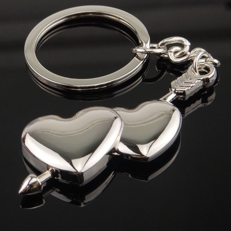 

RE Couple Creative Heart Shape Keychain Car Pendant Key chain Zinc Alloy Keyfob Key Ring Valentine's Day romantic Lover Gift D13