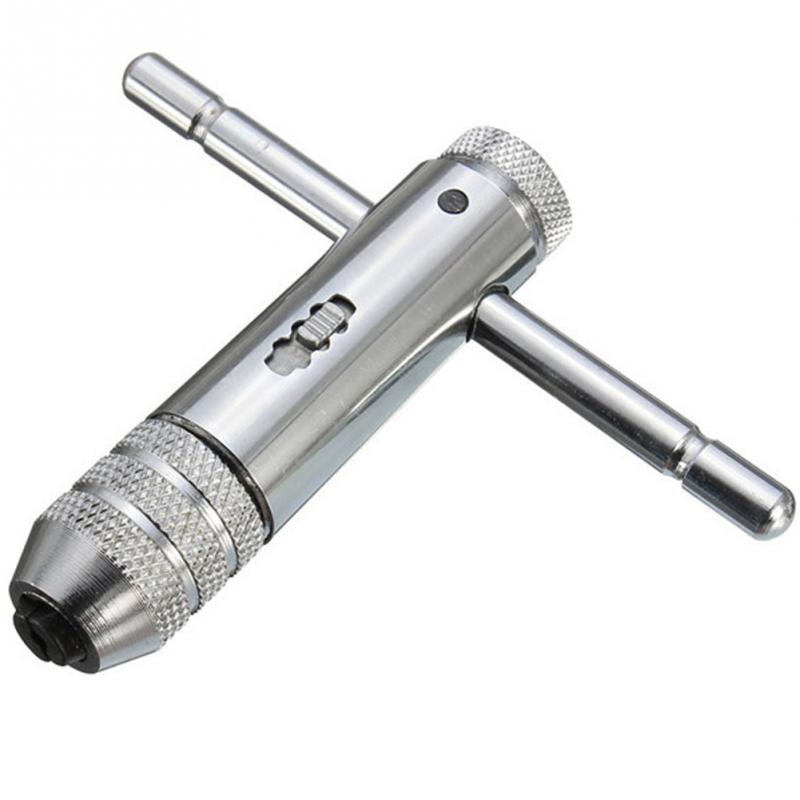 

1 pc Adjustable 3-8mm T-Handle Ratchet Tap Wrench with M3-M8 Machine Screw Thread Metric Plug Tap Machinist Tool