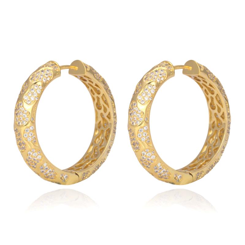 

TIRIM Luxury Trendy Crystal Big Hoop Earrings For Women Cubic Zircon Banquet Nigeria Party Jewelry Wedding Prom Anniversary Gift