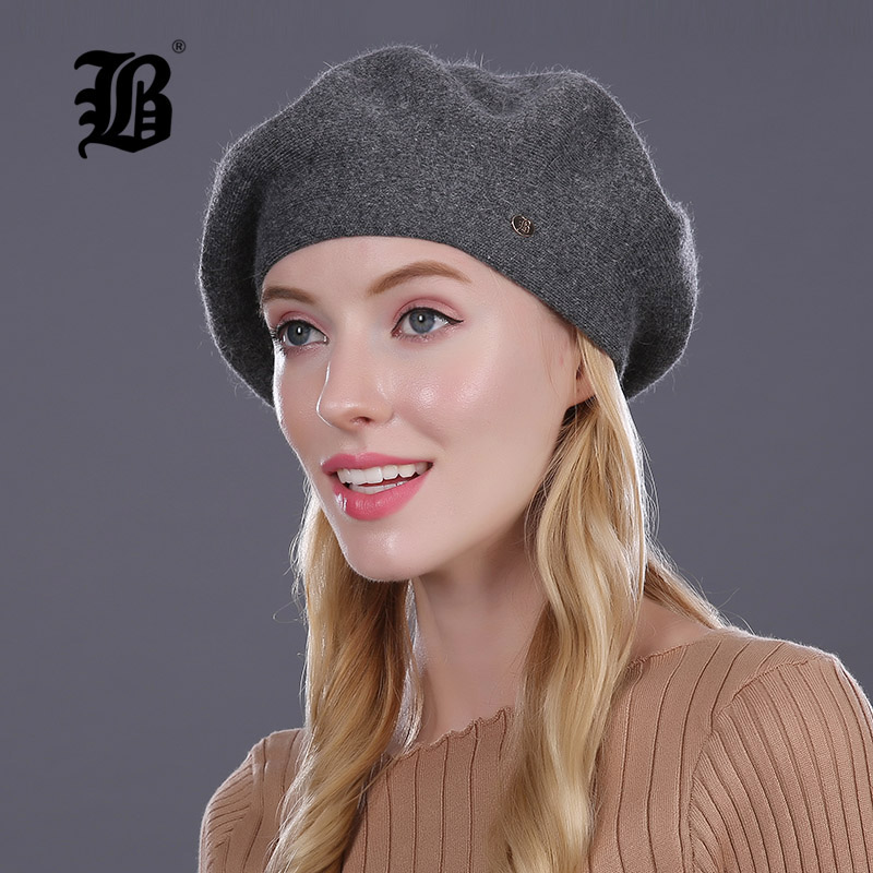

FLB] Winter Women Real 100% Pure Wool Beret Hat Women Felt Beret Fashion Girls Hat Lady Slouchy Winter Hats Female FLBMX17006, 17006 06