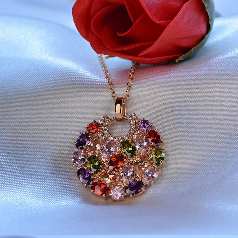 

YPAY8 Fashion Hot Sale Brand 925 Sterling Silver Ladies Beach Necklace Slide Pendant Mobile Stone Ladies Autumn Winter Jewelry