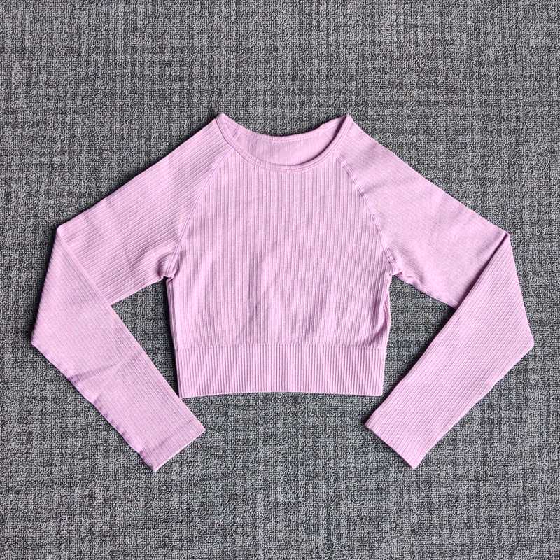 

Yoga Sports Crop Top Long Sleeve Gym Women' Seamless T-shirt Fitness Woman Sport T-shirt Workout Tops For Women' Sportswear, Blue