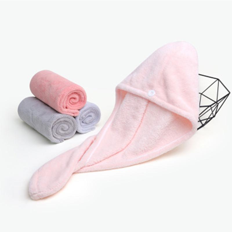 

Coral Velvet Dry Hair Cap Thickened Water Absorbent Quick-Drying Soft Shower Cap BDF99