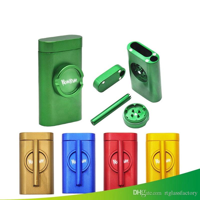 

Metal Dugout tobacco grinder One Hitter Smoke Machine Set With Smoking Pipe Cigarette Holder Filter Cans