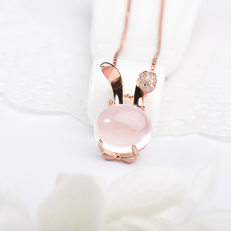 

Pendant Necklaces 30 3D Crystal Anime Animal Hare Necklace Cute Smart Sign Small Choker Cat Feline Pet