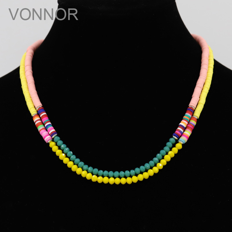 

Fashion Women Choker Necklace Autumn Winter New Jewelry Crystal Clay Necklace Christmas Gift Female Girls