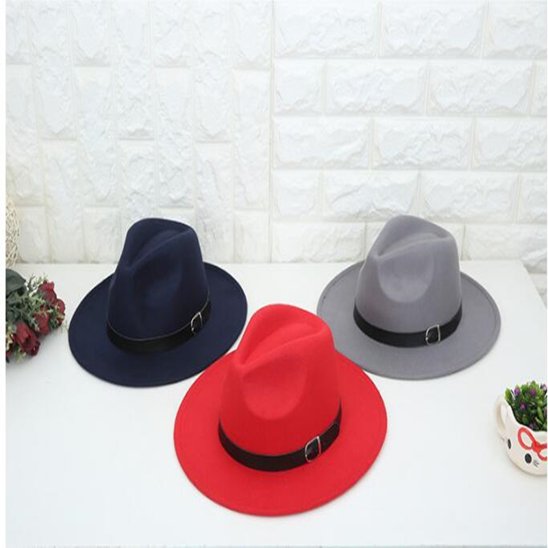 

2020 New Fashion Men Fedoras Women's Fashion Jazz Hat Summer Spring Black Woolen Blend Cap Outdoor Casual Hat, Blue