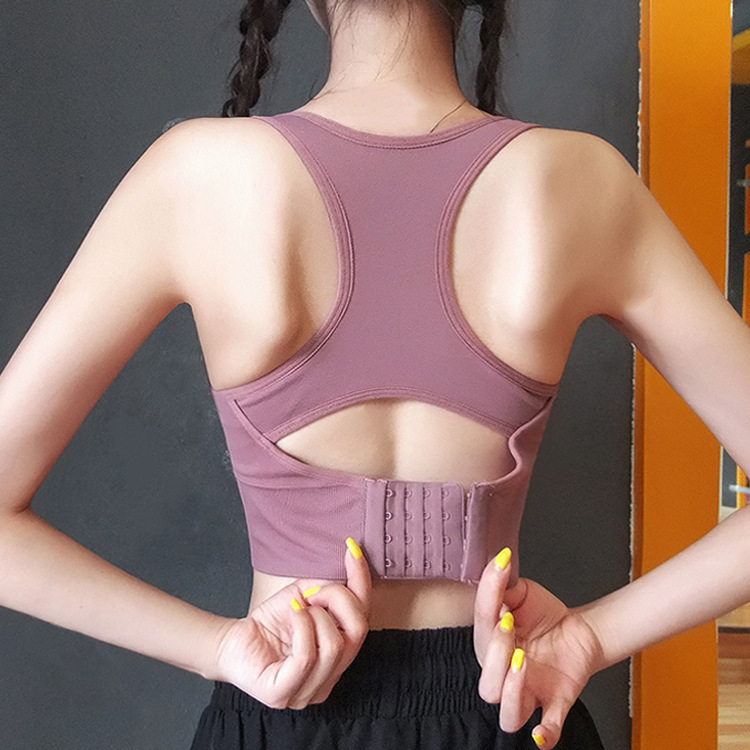

Sexy Beauty Vest Style Sports Brassiere Female Height -Resistant Push-up Yoga Underwear Gym Running Dry /30, Purple