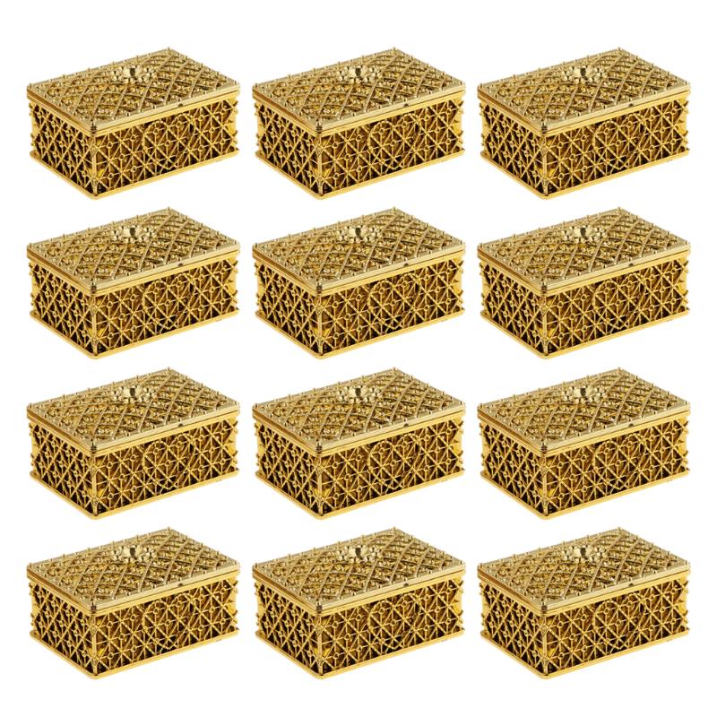 

Pack of 12pcs Delicate Gridding Shaped Candy Box Gift Box for Wedding Favor