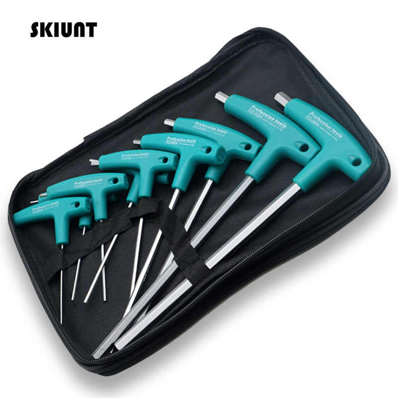 

SKIUNT Hex Key Set 9Pcs Unniversal Wrench Screwdriver T Handle Hexagon Spanner Screw Nuts Hand Tools Kit For Bicycle Repair