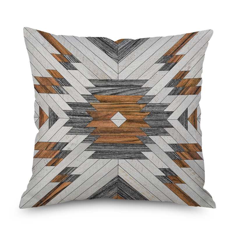 

Simple pattern Nordic short plush Pillow Case Polyester Decorative Throw Pillow Cover Square style-2, Black