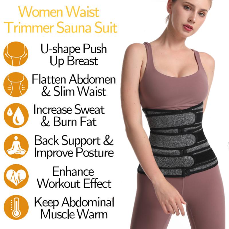 

Waist Support Women Latex Trainer Body Shaper Sport Belt Fitness Abdomen Corset Waistband Workout Sweat Strap, As pic